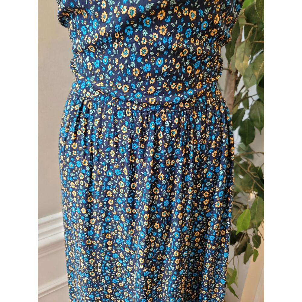 Angashion Maxi Dress Women's Medium Multi Cotton Floral Ruffled Hem Spaghetti - Picture 4 of 14